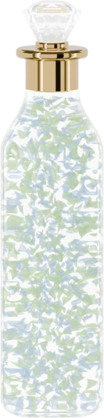 Clear gel with sky blue and lime flakes