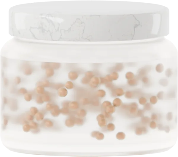Lustrous pearls for serum. Color: Bronze