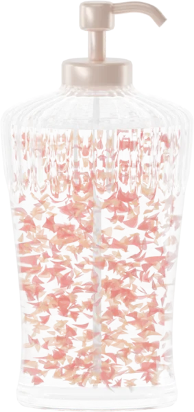 Flakes for shower gel. Color: Crimson and Tangerine