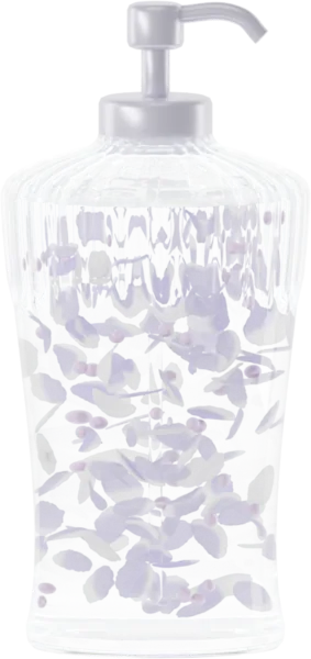 Dual-tone petals for shower gel. Color: Lavender and Porcelain White
