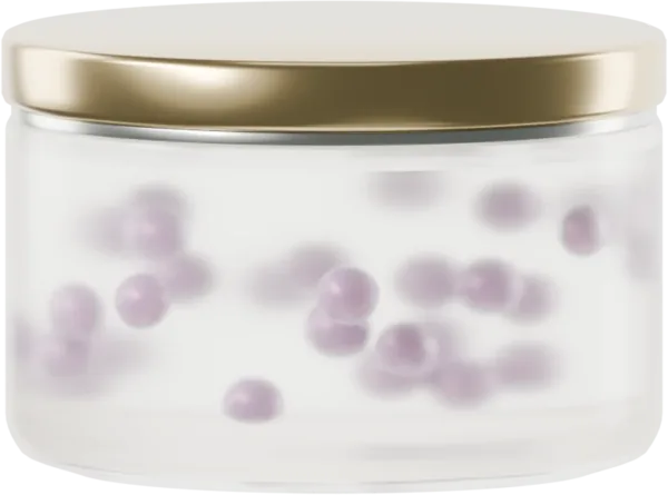 Lustrous pearls for cream. Color: Lavender